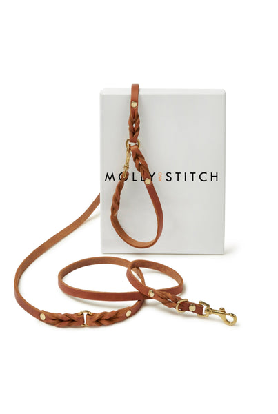Molly and Stitch US | Butter Leather Dog Harness - Mango, Brass / XXL