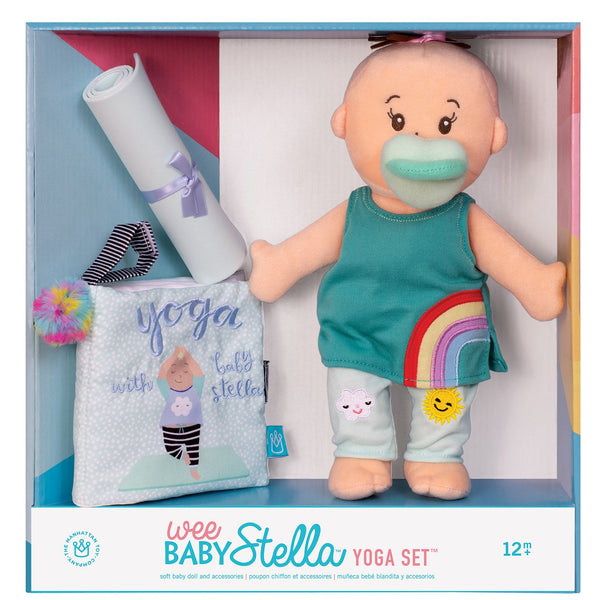 Wee Baby Stella Peach With Brown Hair Yoga Set by Manhattan Toy