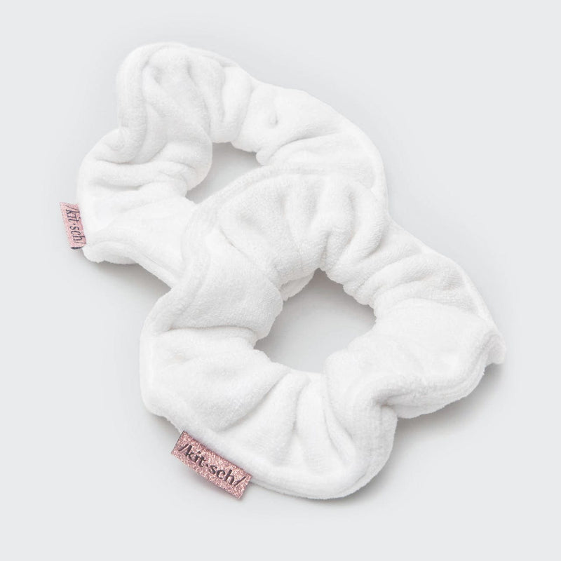 Microfiber Quick-Dry Towel Scrunchies 2pc - White by KITSCH