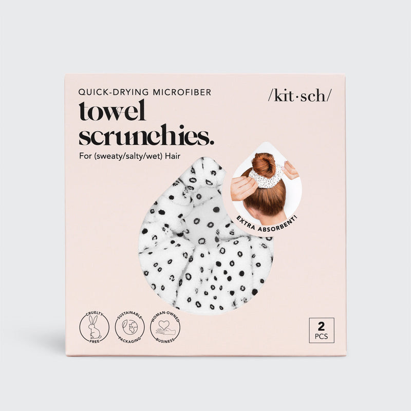 Microfiber Quick-Dry Towel Scrunchies 2pc - Micro Dot by KITSCH