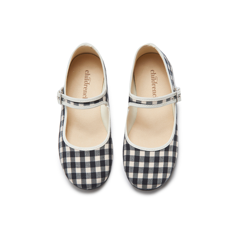 Classic Gingham Mary Janes in Black by childrenchic