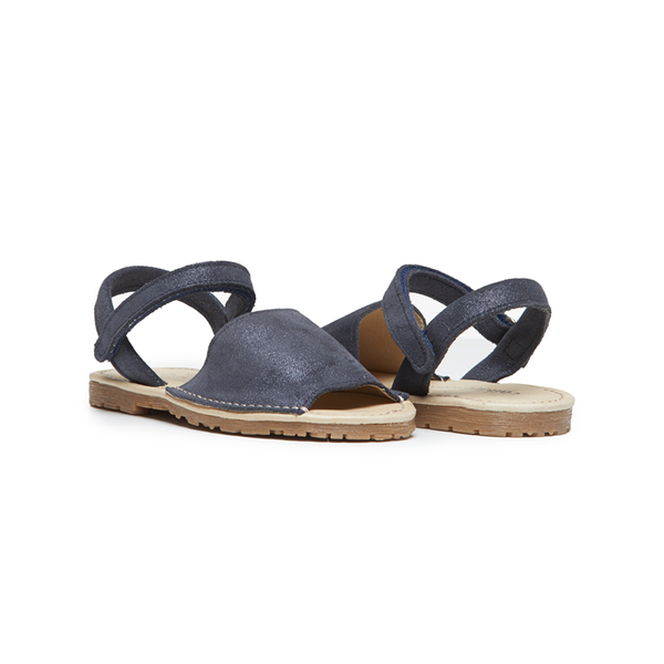 Leather Sandals in Navy Glitter by childrenchic