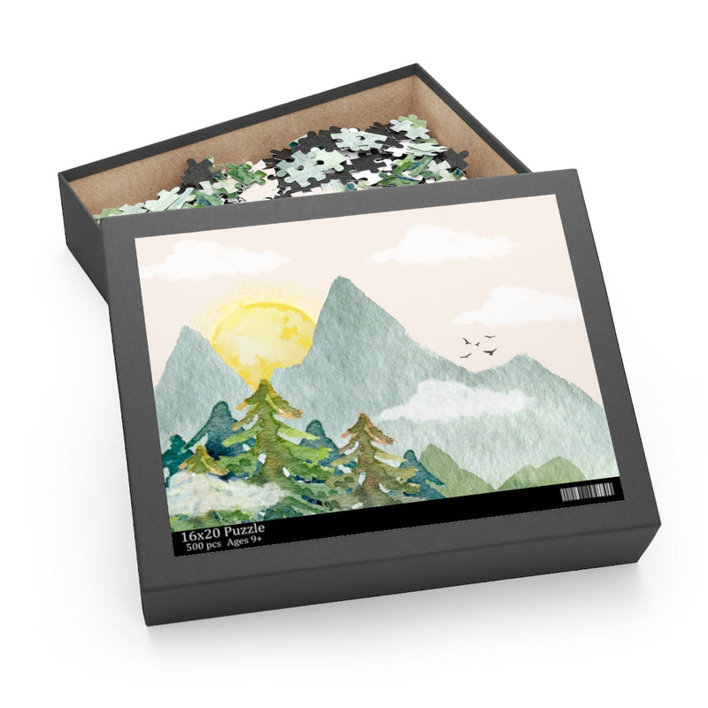 Mountain View with Sun Jigsaw Puzzle 500-Piece