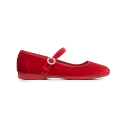 Holiday Velvet Mary Janes in Red by childrenchic