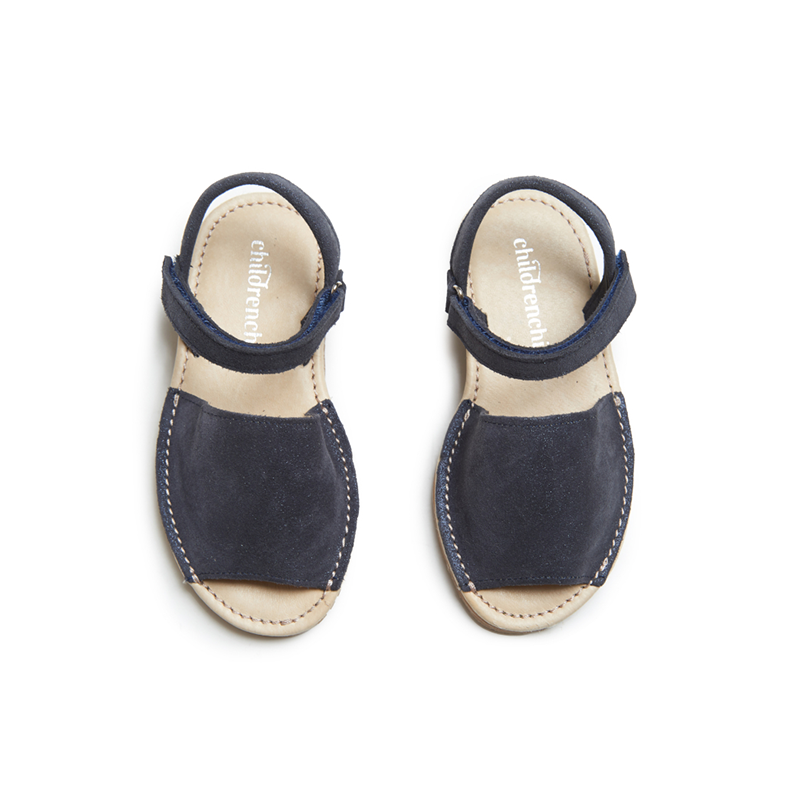 Leather Sandals in Navy Glitter by childrenchic
