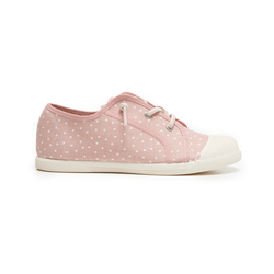 Canvas Elastic Sneaker in Pink Dots by childrenchic