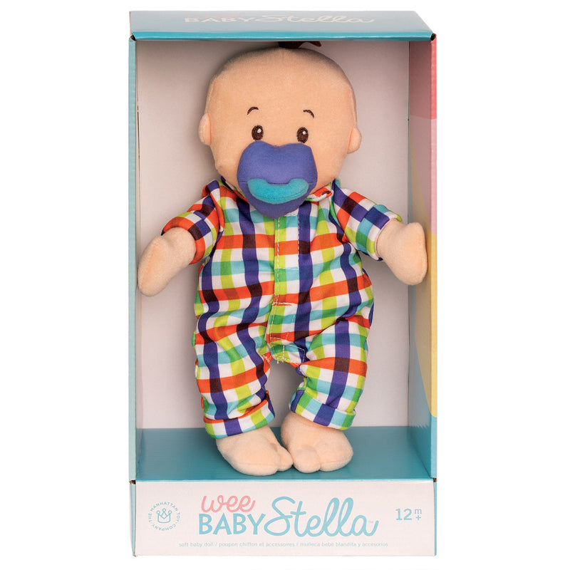 Wee Baby Fella Peach with Brown Hair by Manhattan Toy