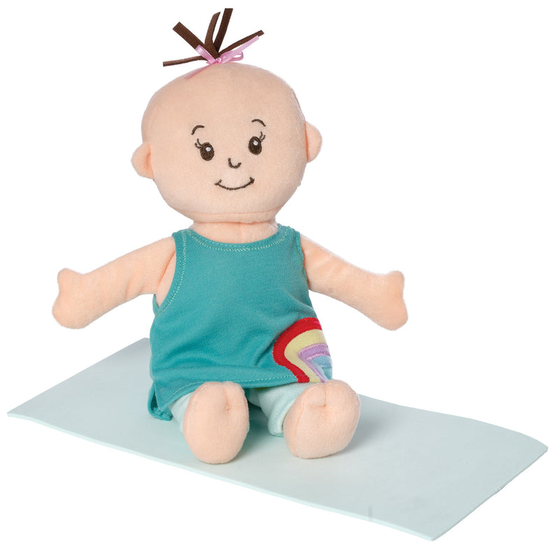 Wee Baby Stella Peach With Brown Hair Yoga Set by Manhattan Toy