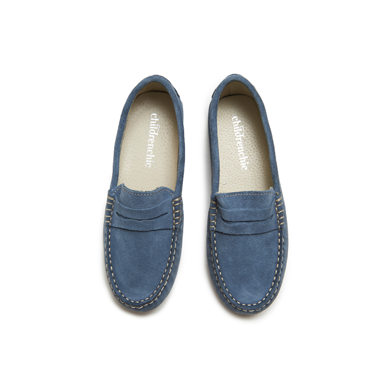 Suede Penny Loafers in Blue by childrenchic