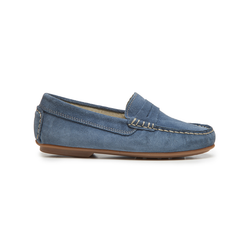 Suede Penny Loafers in Blue by childrenchic