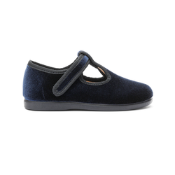 Velvet T-band Shoes in Navy by childrenchic