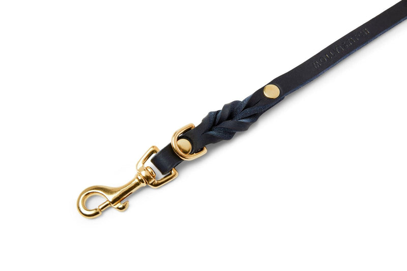 Butter Leather 3x Adjustable Dog Leash - Navy Blue by Molly And Stitch US