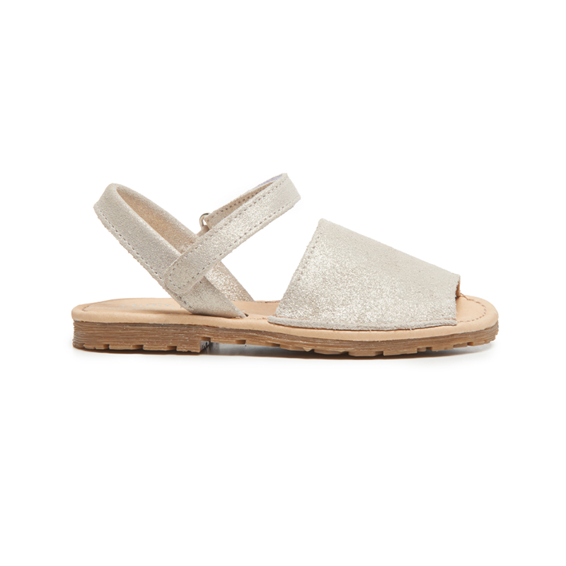 Leather Sandals in Nude Shimmer by childrenchic