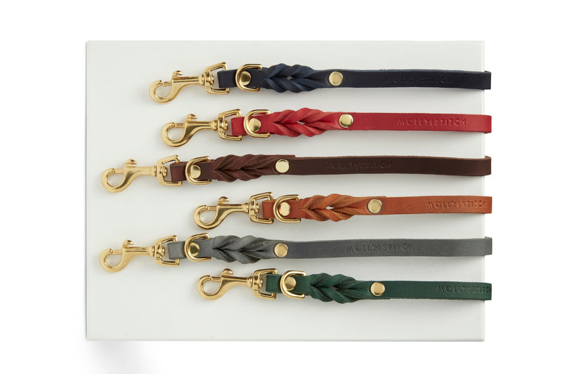 Butter Leather 3x Adjustable Dog Leash - Forest Green by Molly And Stitch US