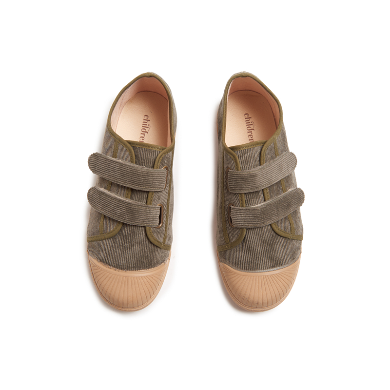 Fall Corduroy Sneakers in Green by childrenchic