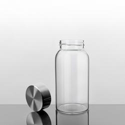 21 oz Glass Water Bottle with Stainless Steel Cap (2nd Generation)