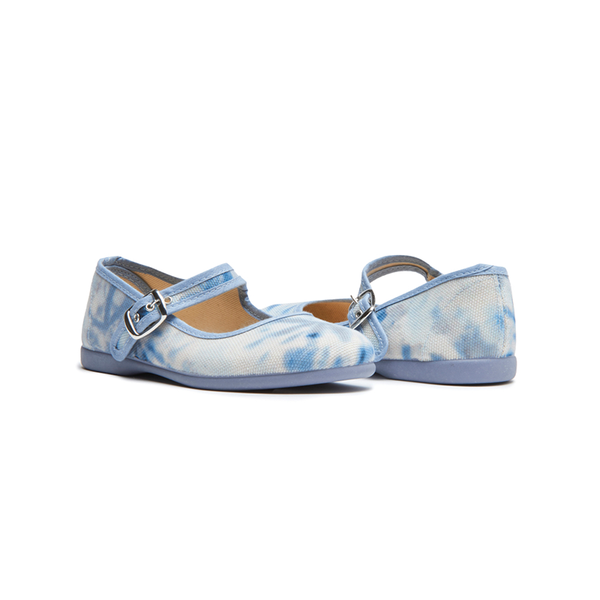 Classic Canvas Mary Janes in Tie Dye Blue by childrenchic