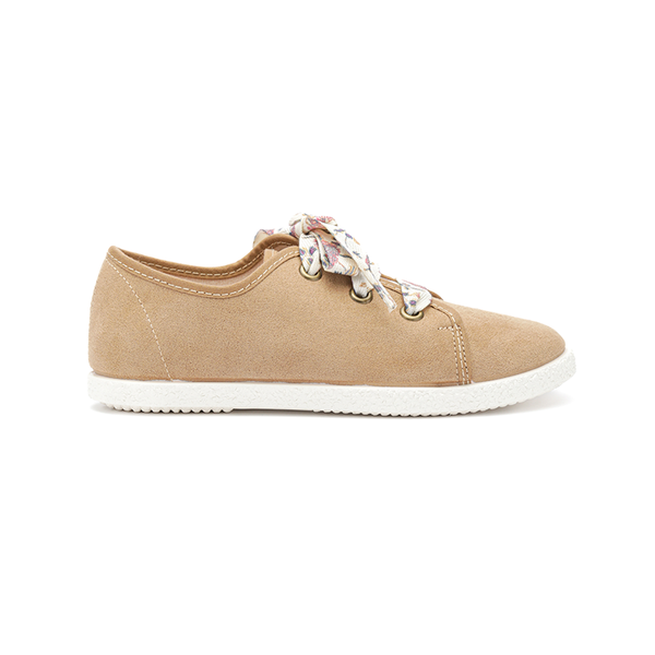 Floral Laced Sneakers in Camel by childrenchic