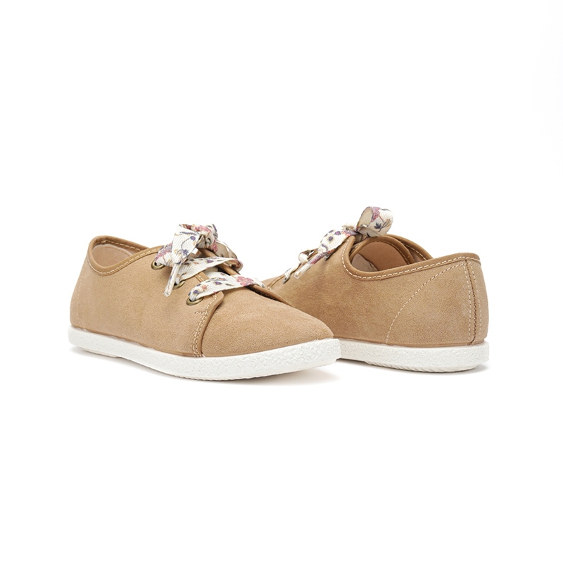 Floral Laced Sneakers in Camel by childrenchic