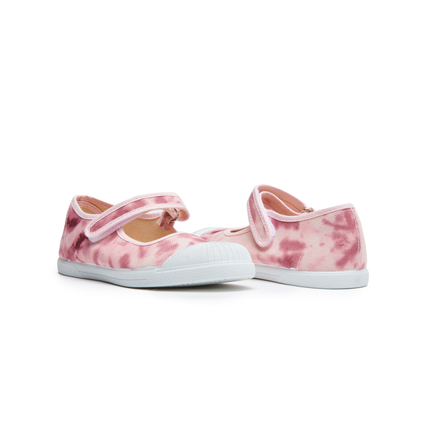 Canvas Mary Jane Sneakers in Tie Dye Pink by childrenchic
