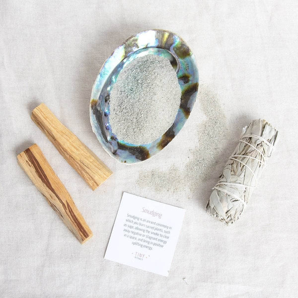 Palo Santo Smudge Kit with Abalone Shell by Tiny Rituals