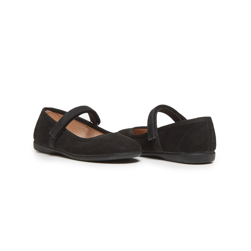Classic Suede Mary Janes in Black by childrenchic