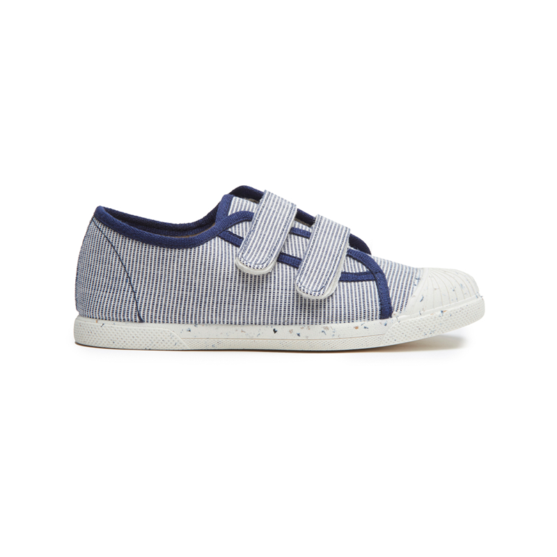ECO-Friendly Double Sneaker in Navy Stripes by childrenchic