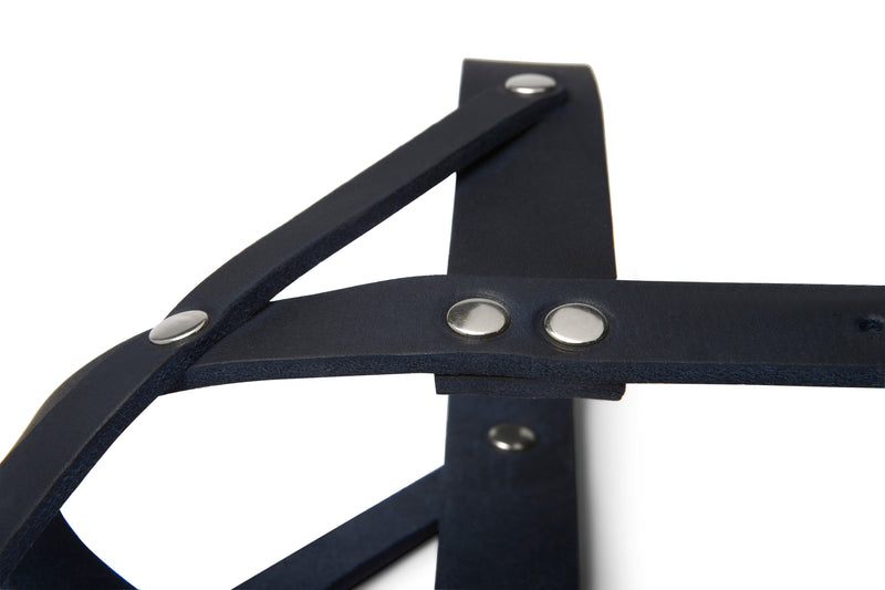 Butter Leather Dog Harness - Navy Blue by Molly And Stitch US