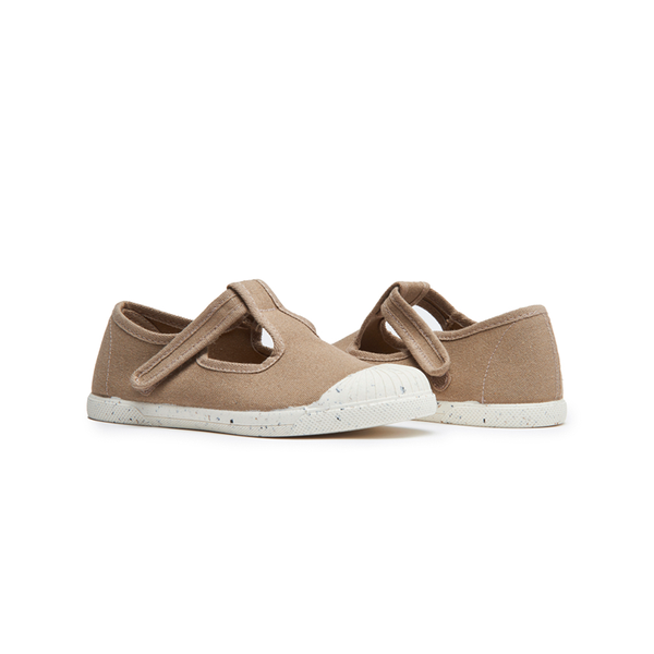 ECO-friendly T-band Sneakers in Camel by childrenchic