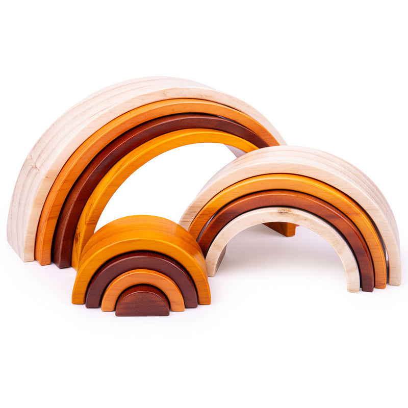 Natural Wooden Stacking Rainbow - Large by Bigjigs Toys
