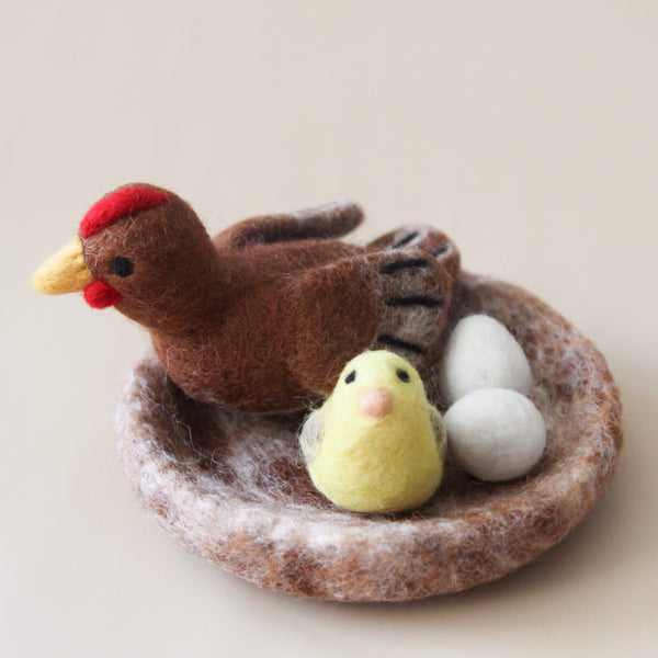 Felt Hen and Chick Set by Play Planet