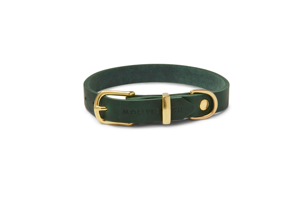 Butter Leather Dog Collar - Forest Green by Molly And Stitch US