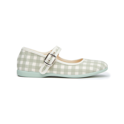 Classic Gingham Mary Janes in Leaf by childrenchic