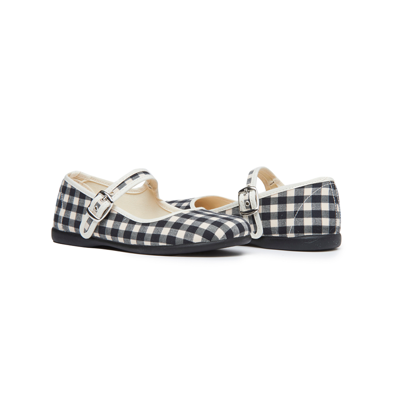 Classic Gingham Mary Janes in Black by childrenchic