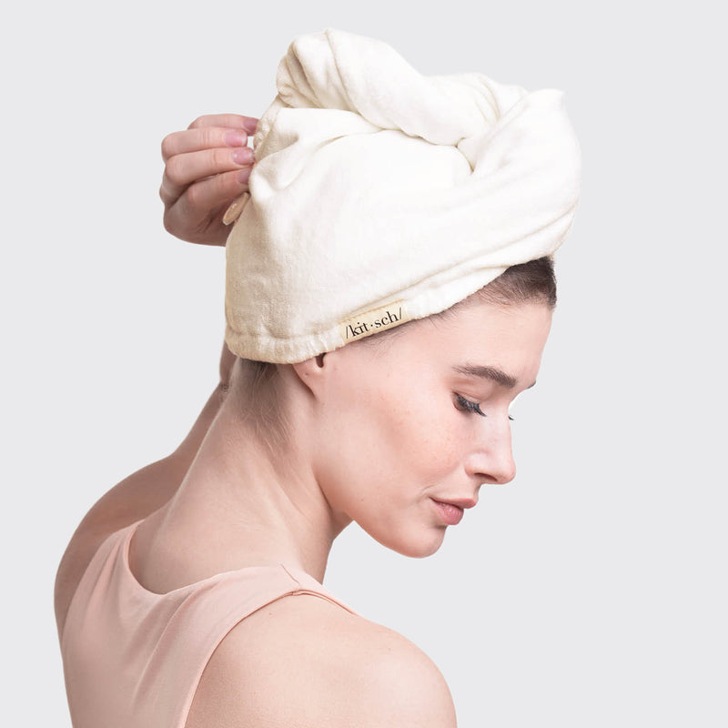 Eco-Friendly Hair Towel- Ivory by KITSCH