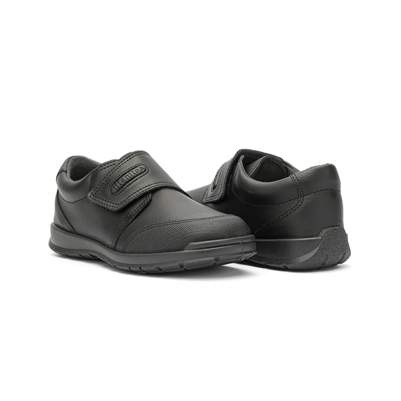 Single Rip-tape School Trainers in Black by childrenchic