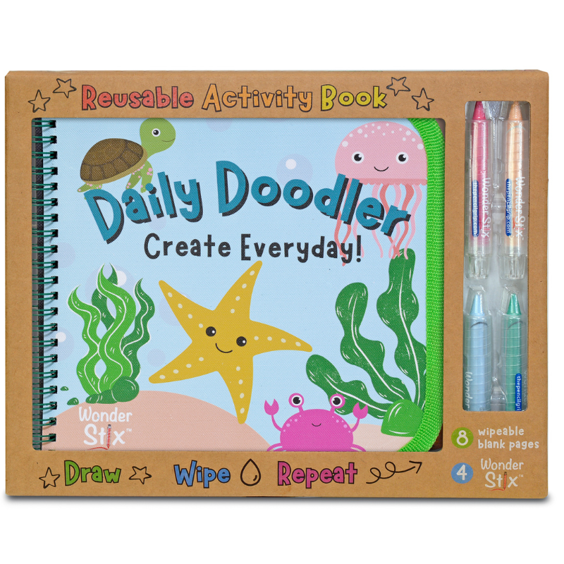 Daily Doodler Reusable Activity Book- Sea Life Cover, Includes 4 Wonder Stix by The Pencil Grip, Inc.