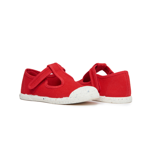ECO-friendly T-band Sneakers in Red by childrenchic