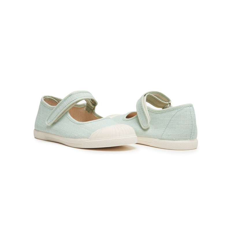 Linen Mary Jane Sneakers in Mint by childrenchic