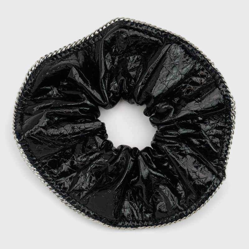 Patent Scrunchie with Chain - Black by KITSCH