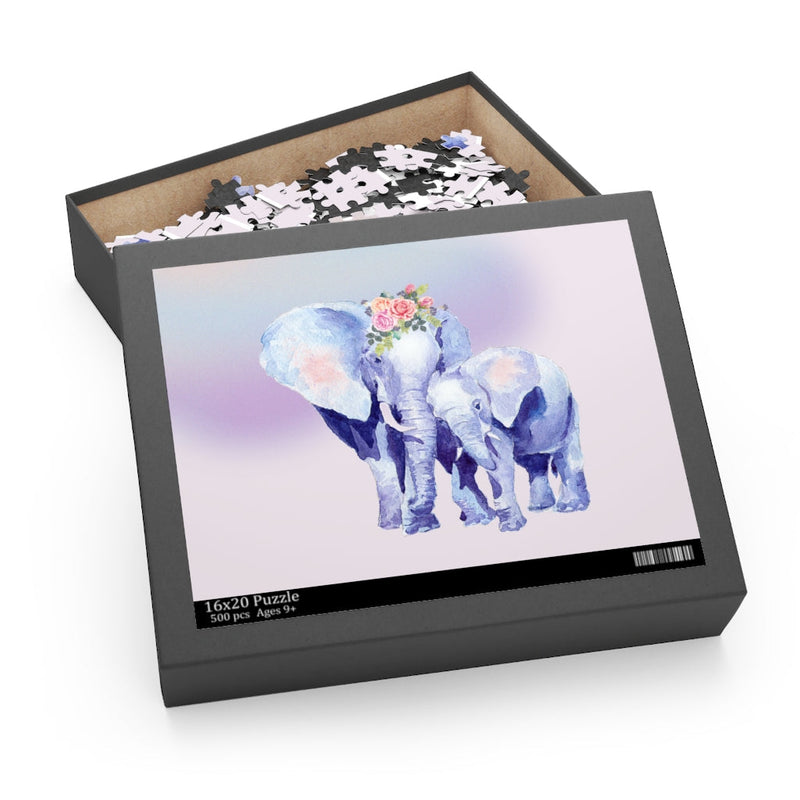 Mother and Baby Auspicious Elephant Jigsaw Puzzle 500-Piece