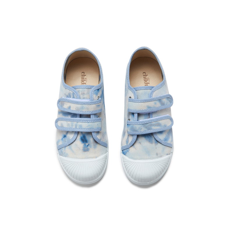 Canvas Double Sneaker in Tie Dye Blue by childrenchic