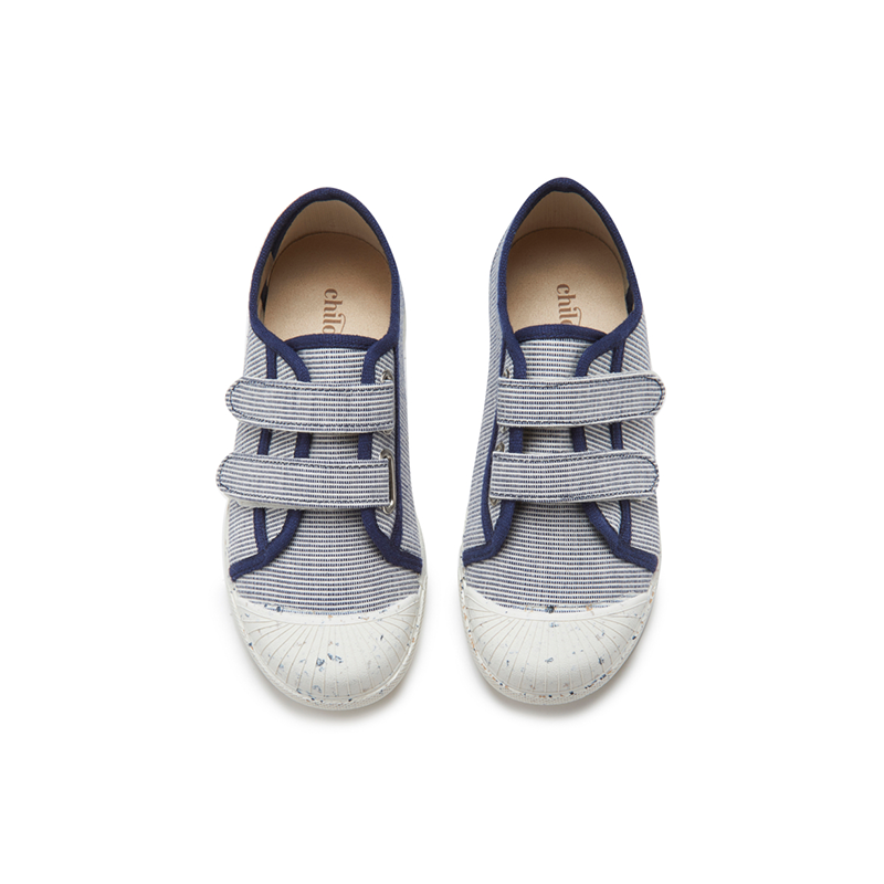 ECO-Friendly Double Sneaker in Navy Stripes by childrenchic