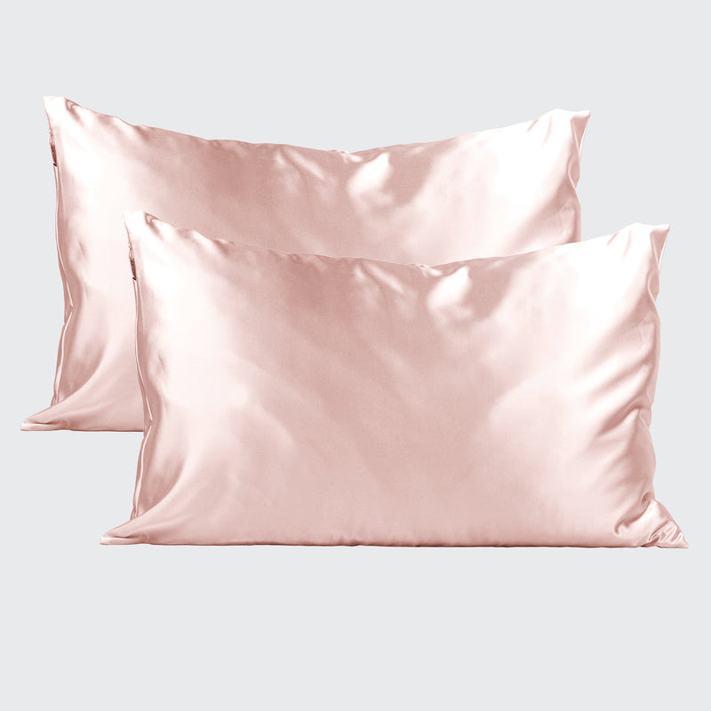 Holiday Satin Pillowcase 2 Pack - Blush by KITSCH