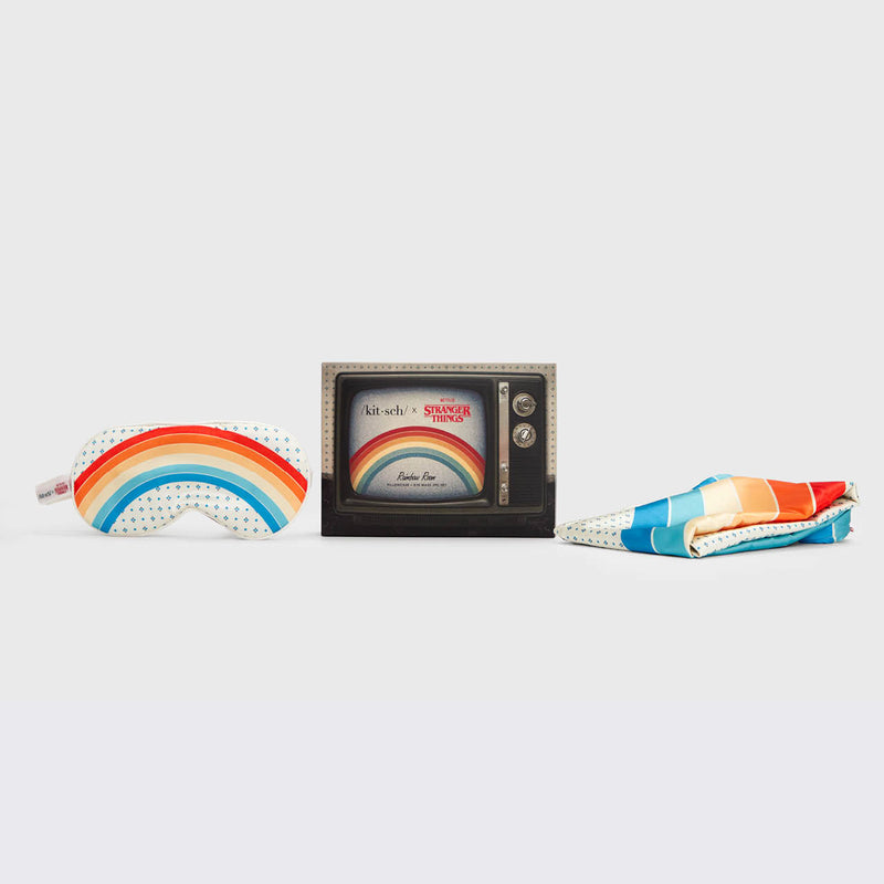 Stranger Things X Kitsch Rainbow Room Pillowcase + Eye Mask 2pc Set by KITSCH