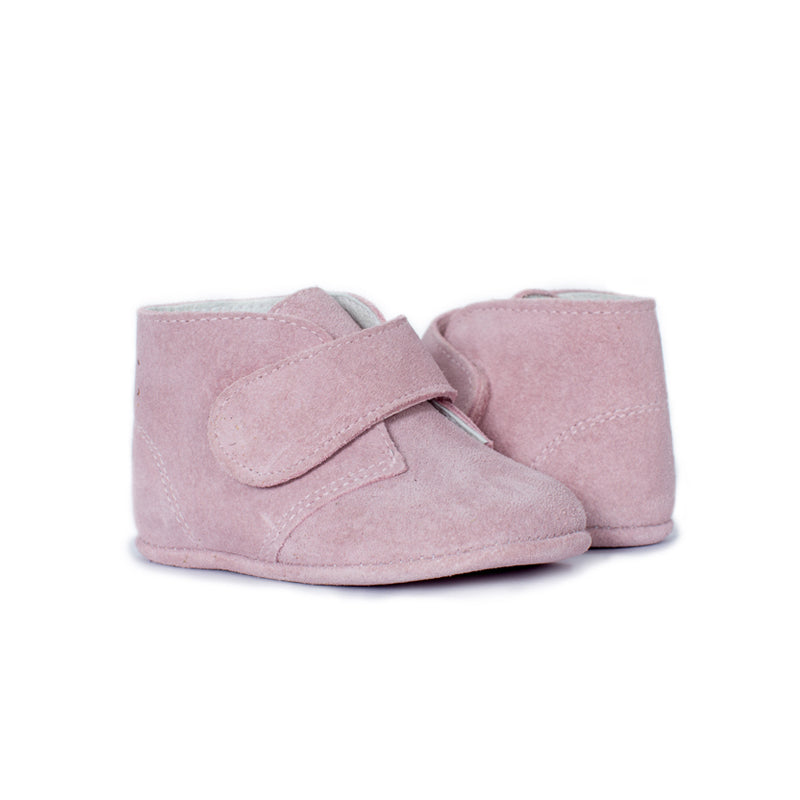 Childrenchic® My-First Pink Suede Baby Pram Velcro Booties by childrenchic