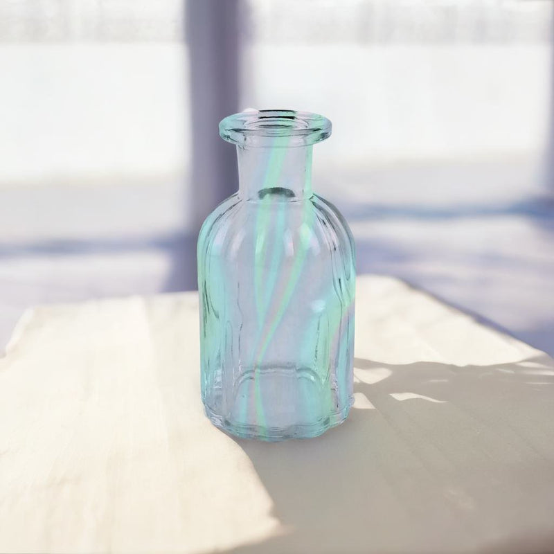 Blue Iridescent Glass Mini Bud Vase by The Bullish Store