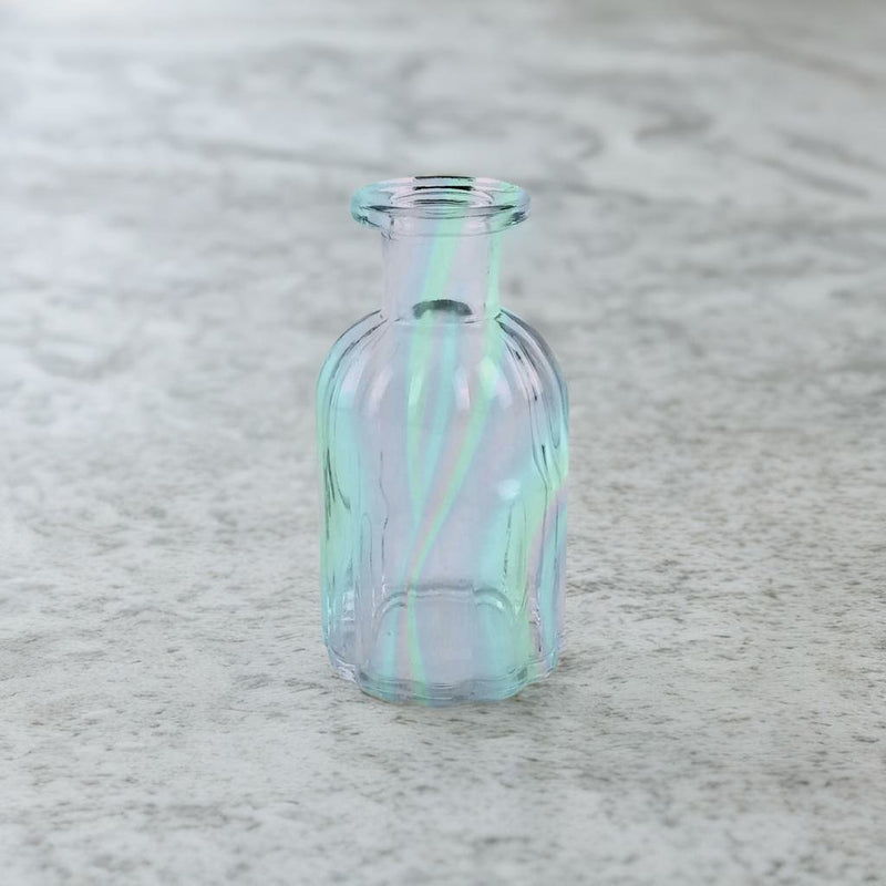 Blue Iridescent Glass Mini Bud Vase by The Bullish Store