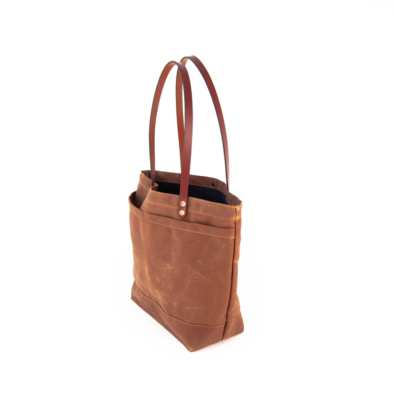 The New Craft Tote in Waxed Canvas and Leather - Brush Brown by Sturdy Brothers
