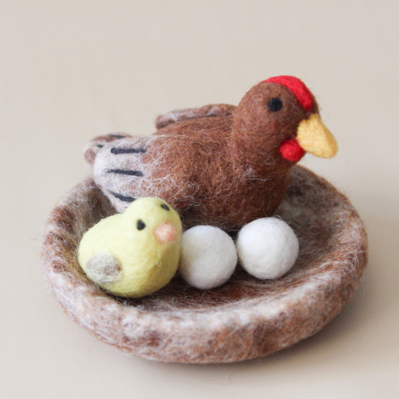 Felt Hen and Chick Set by Play Planet